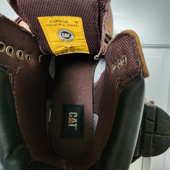 Catepillar Mens Work Boots Brown Steel Toe - Picture 7 of 9
